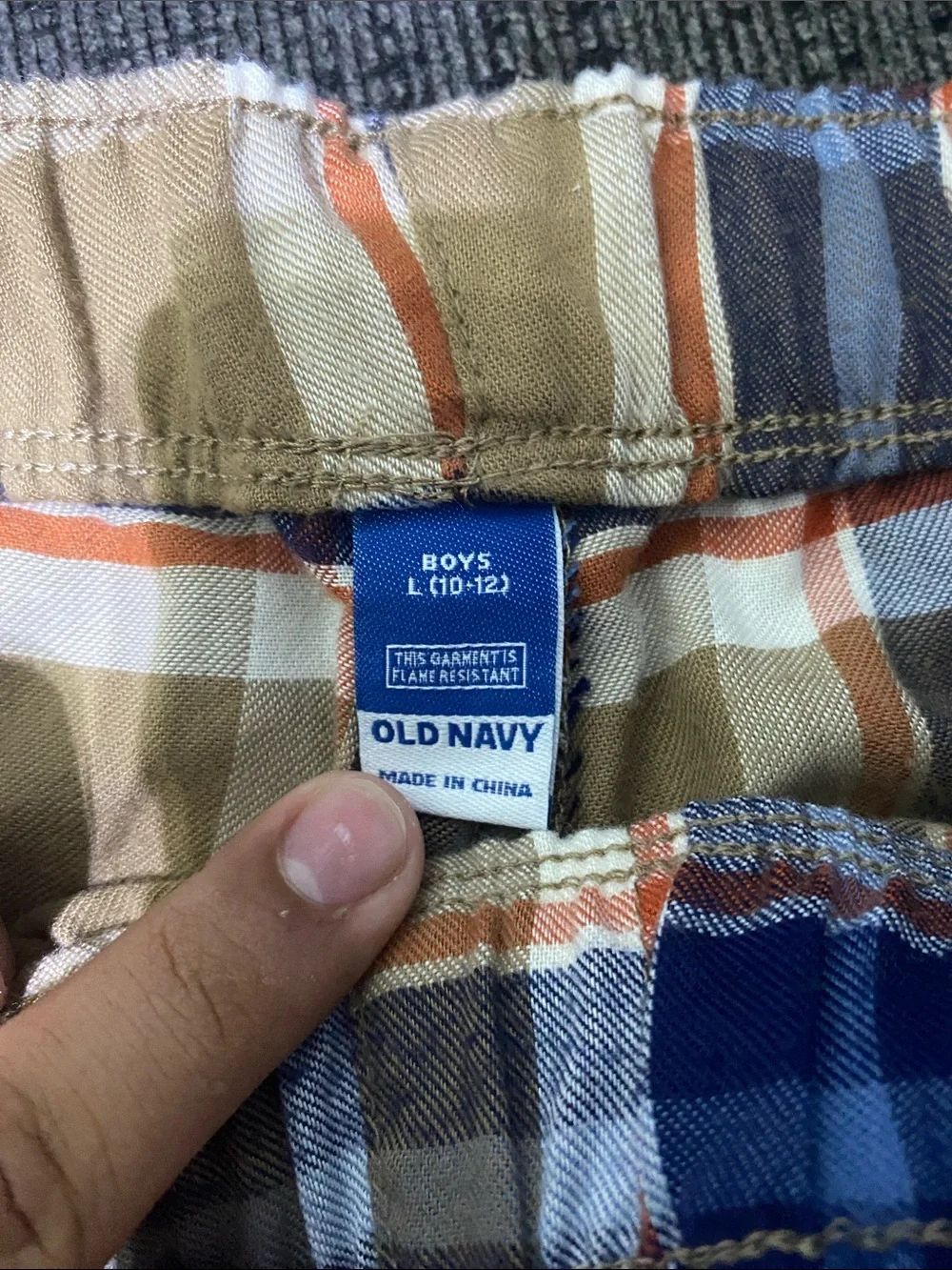 Boy’s Plaid Elastic-Waist Pajama Pants - Tan & Blue